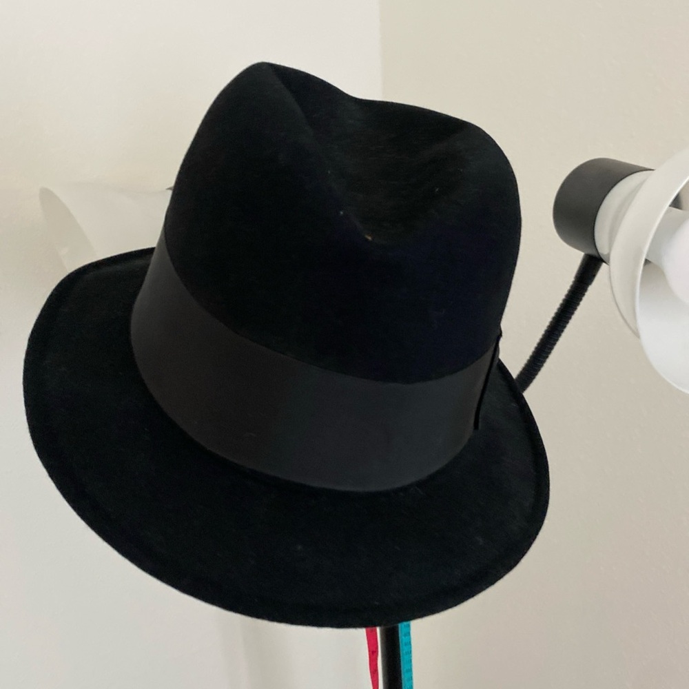Dobbs Fifth Avenue New York Hat Black Felt Twenty Fedora (READ)👇 7 1/4 - Picture 3 of 11